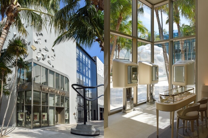 2017年開幕的Van Cleef & Arpels邁阿密店選址於設計藝術區。