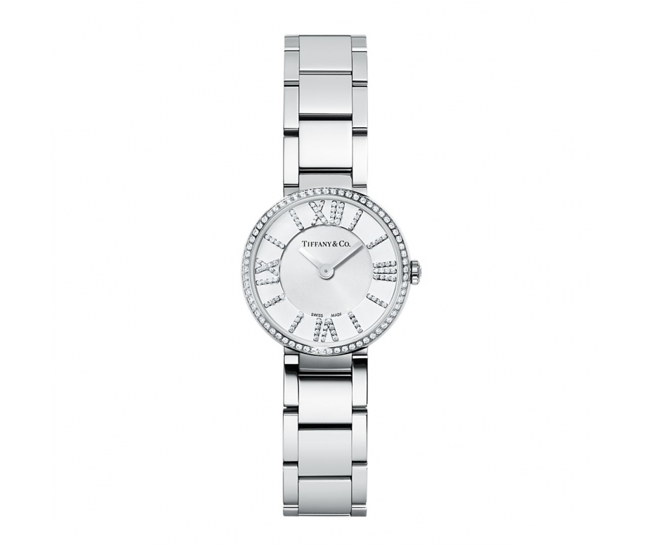 精鋼白色錶面鑽石腕錶（$45,400 Tiffany & Co.）
