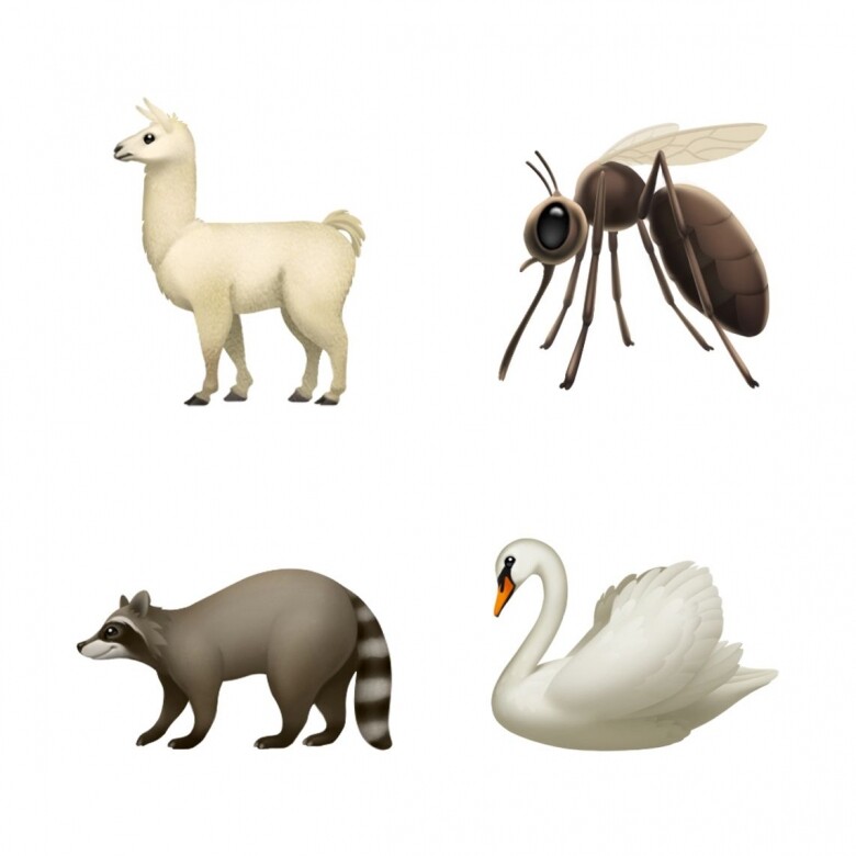 對於動物愛好者來說，則增加了袋鼠、駱駝、浣熊和天鵝的表情符號，相當可