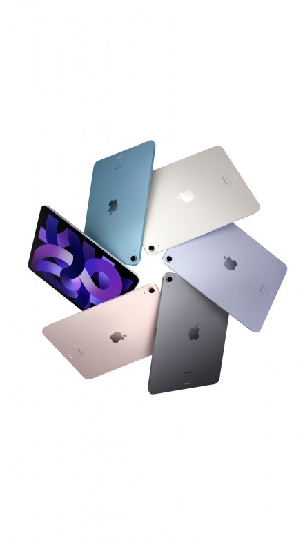 iPad Air 共有5款顏色供選擇，太空灰、星光色、粉紅色、紫色及藍色，編輯私心推