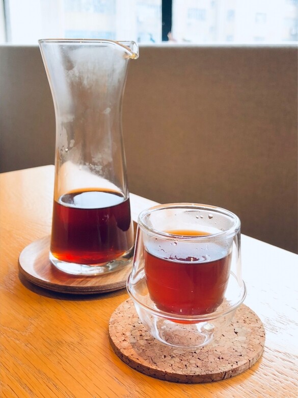 Cafe內提供三種日本松屋式手沖咖啡。圖中的咖啡Oak，是選用了來自埃塞俄