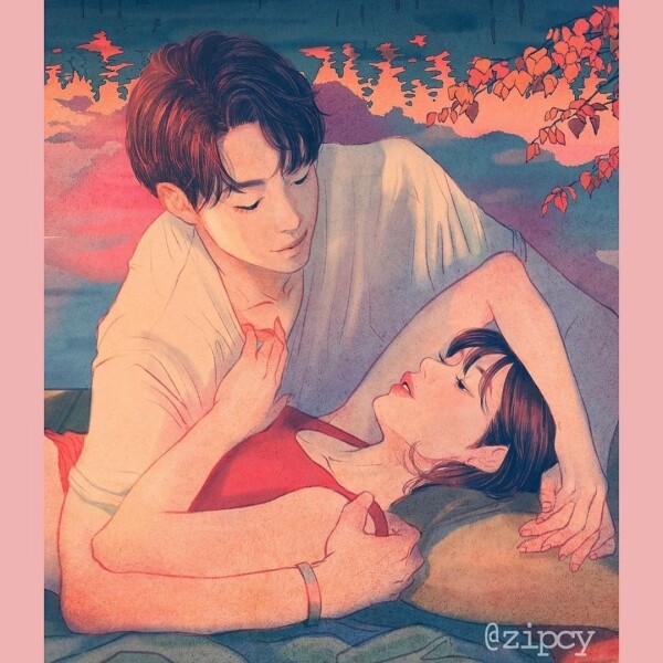 如你對浪漫的IG插畫有興趣，推介你認識以繪畫情侶插畫著名的韓國畫家zipcy