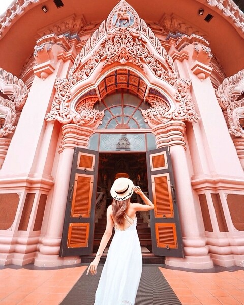 泰國-三頭像神博物館 Erawan Museum Travel pink places 粉紅色 打卡 景點