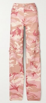 ALESSANDRA RICH Camouflage-print cotton-gabardine straight-leg cargo pants
