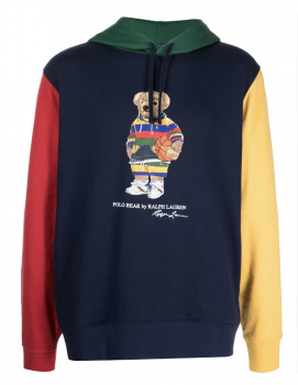 Polo Bear colour-block hoodie