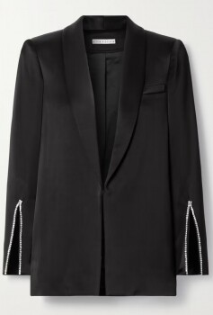 ALICE + OLIVIA Jace crystal-embellished satin-crepe blazer ALICE + OLIVIA Jace crystal-embellished satin-crepe blazer