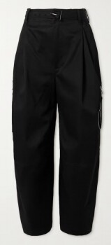 BOTTEGA VENETA Belted cotton-twill tapered cargo pants