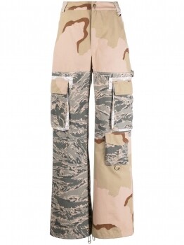 Marine Serre camouflage-print cargo trousers