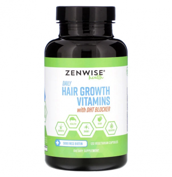 Zenwise Health, 促頭髮生長維生素素食膠囊，含 DHT 阻斷成分，120 粒裝