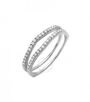 DAZZLING ROCK Ladies 14k White Gold Silver-tone Diamond Wedding Ring