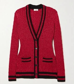 Saint Laurent紅色針織外套