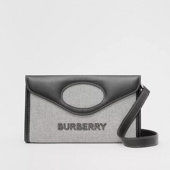Burberry 帆布拼皮革手袋