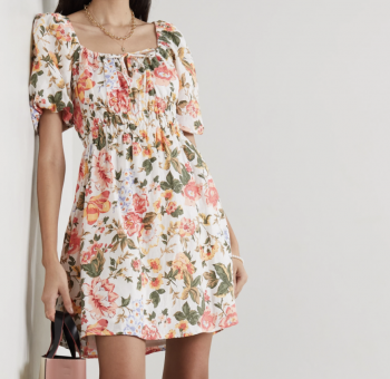 FAITHFULL THE BRAND + NET SUSTAIN Nikoleta floral-print linen mini dress FAITHFULL THE BRAND + NET SUSTAIN Nikoleta floral-print linen mini dress