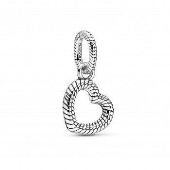 蛇鏈紋鏤空心形吊墜