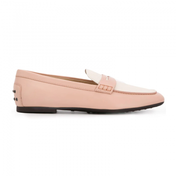 colour-block 皮革 loafers