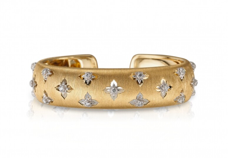 Buccellati Macri系列 白金及黃金鑽石手鐲