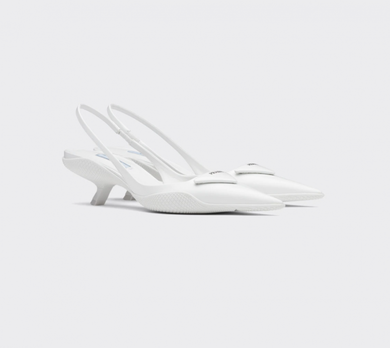 Brushed leather slingback pumps