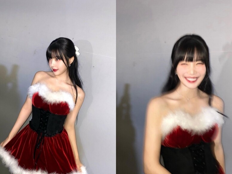 Joy同樣化身聖誕女郎