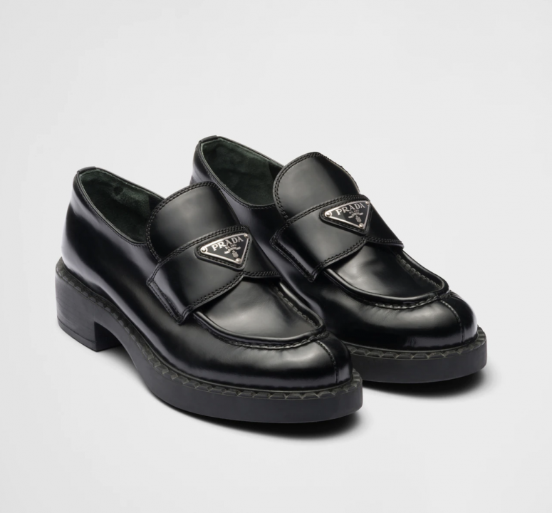 Chocolate brushed leather loafers