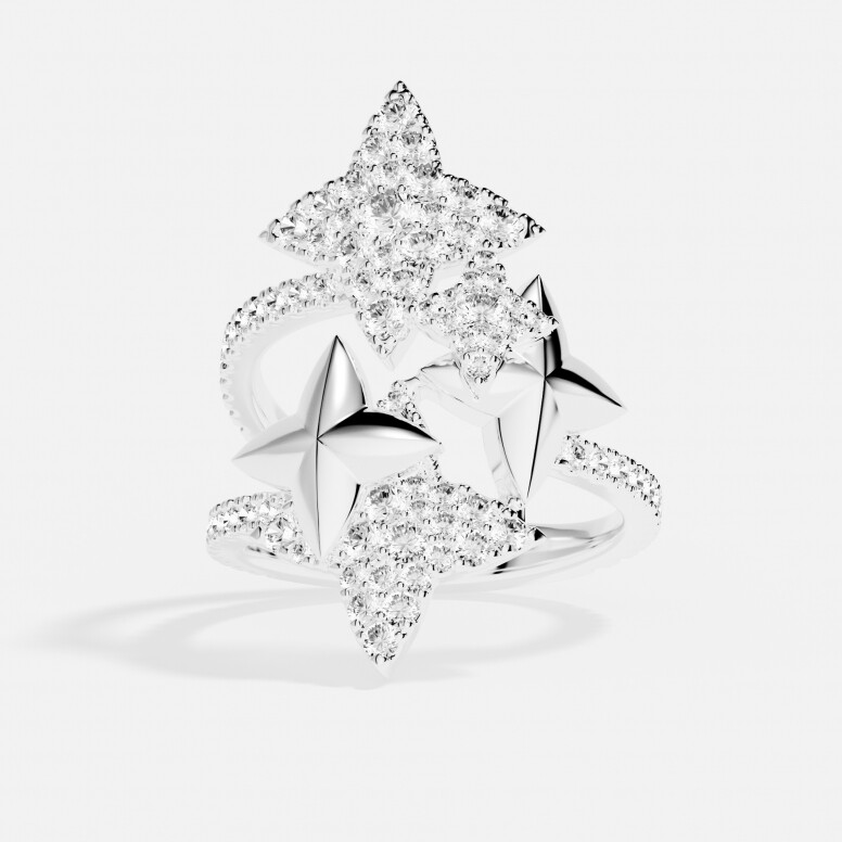 Intertwined Météorites Silver Ring
