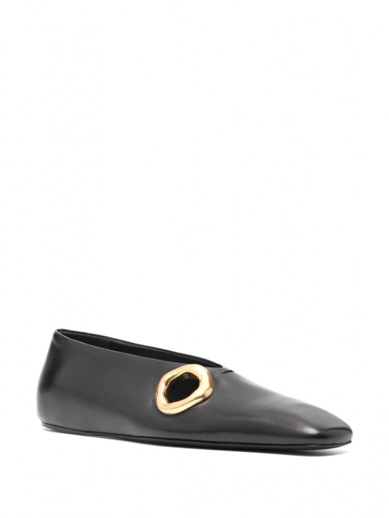 Jil Sander 方頭皮質芭蕾平底鞋