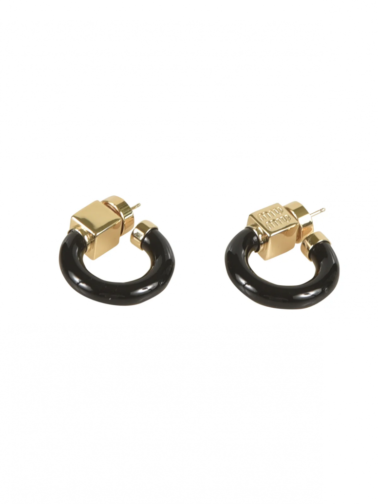 Logo-Engraved Half-Hoop Earrings