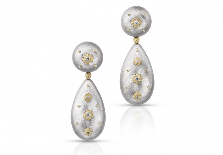 Buccellati Macri系列 白金及黃金鑽石耳環