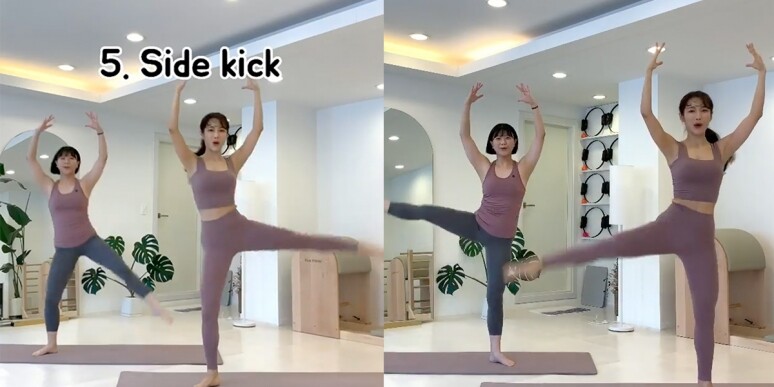 瘦大腿內側動作：Side Kick