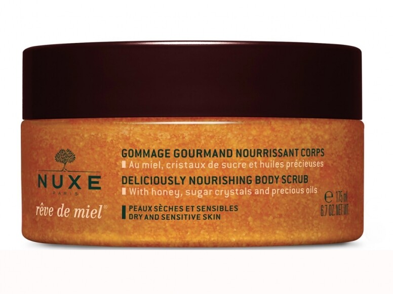 身體去角質推薦：NUXE Rêve de Miel Body Scrub 槐花蜜身體磨砂膏 $184/175ml