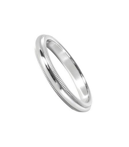 TIFFANY & CO. Classic Milgrain Platinum Wedding Band Ring