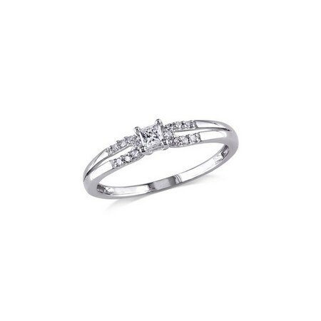 AMOUR Princess and Round Diamonds TW Fashion Ring
