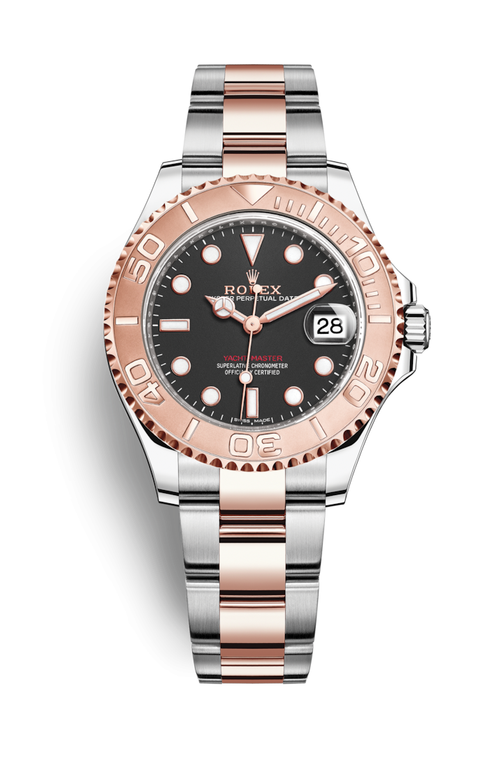 Yacht-Master Everose Rolesor Ref:116621 $109,500Rolex前年推出的Yacht-Master三款新色勁受歡迎，玫瑰金鋼搭朱