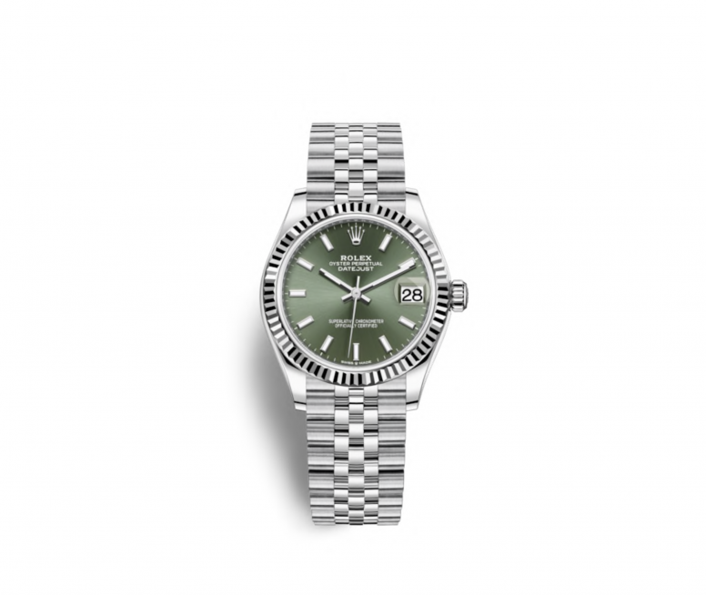 2020新版Rolex Datejust 31mm腕錶（Ref:278274），擁有坑紋錶圈、特別的墨綠色錶盤、配備由勞力
