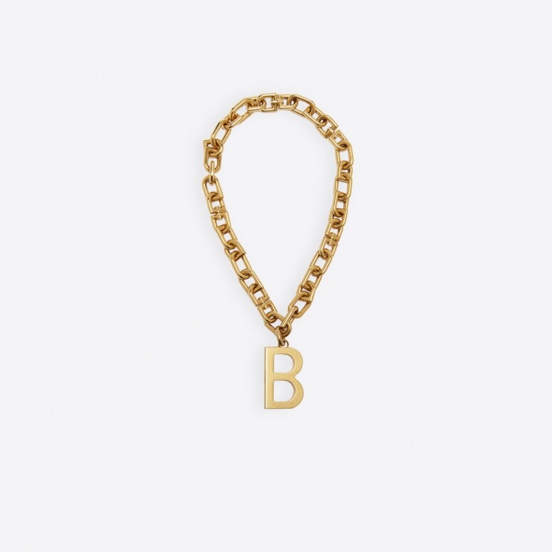 Balenciaga B chain necklace（金色），HKD 7,900