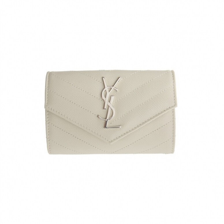 Saint Laurent Monogramme灰白色信封銀包
