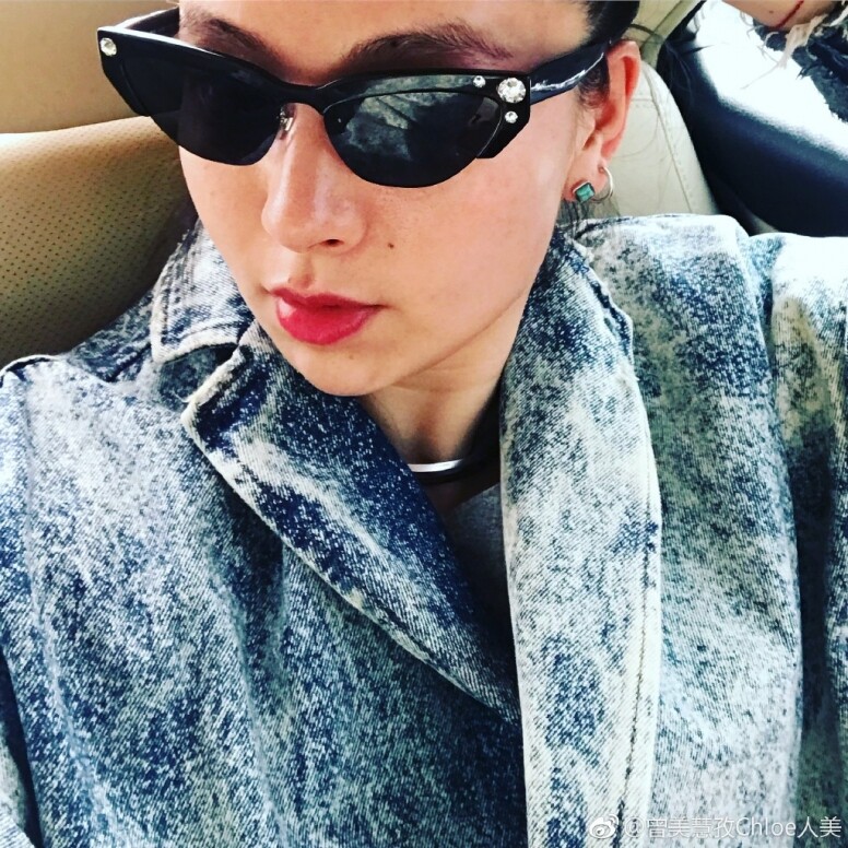 曾美慧孜偏愛型格的 cat eye 太陽眼鏡