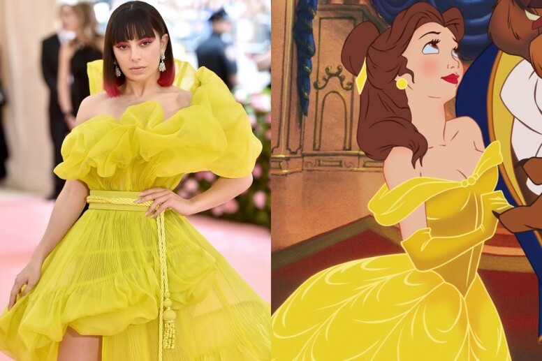 同樣也是穿上Jean Paul Gaultier訂製服的Charli XCX鮮黃色禮服像極《美女與野獸》的貝兒