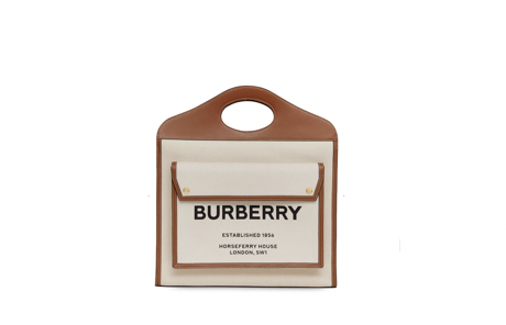 Burberry迷你雙色帆布及皮革Pocket Bag