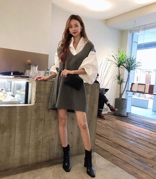 名人穿搭示範：孫娜恩如果是想要更有女性氣息，選擇一件亮色系的裙裝
