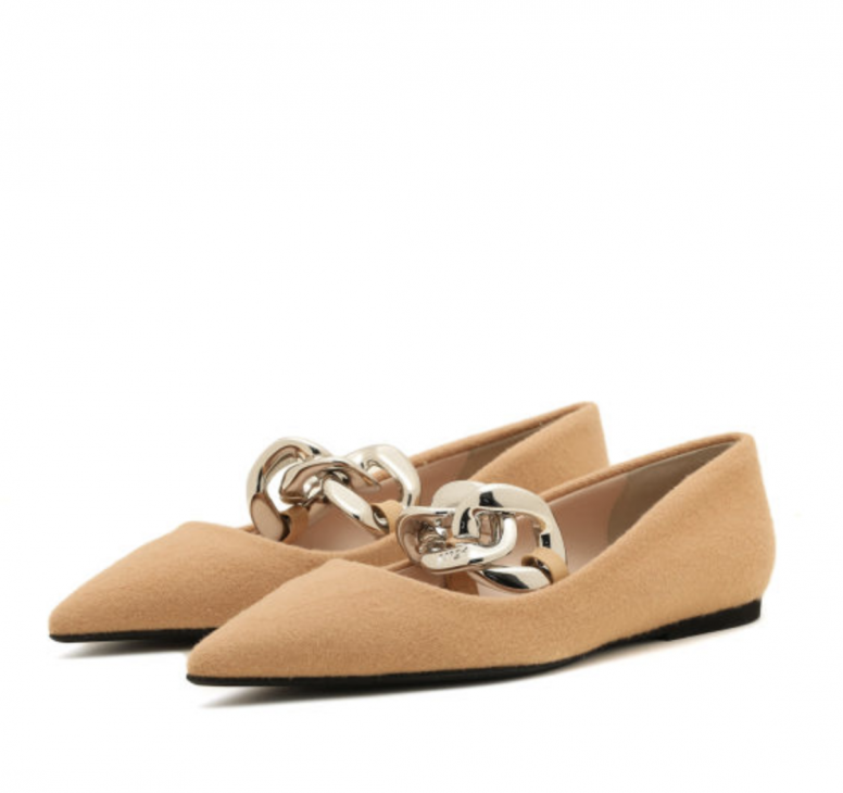 N°21 Chain embellished ballerina flats
