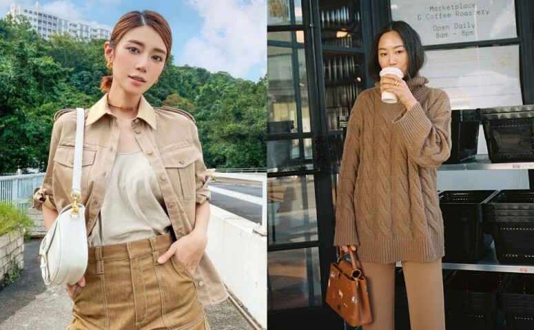 Elva倪晨曦、Aimee Song大愛的Earth tone大地色穿搭！駝色、奶茶色等大地色系手袋、冷衫