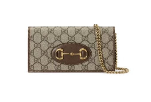 Gucci馬銜扣1955鏈帶銀包