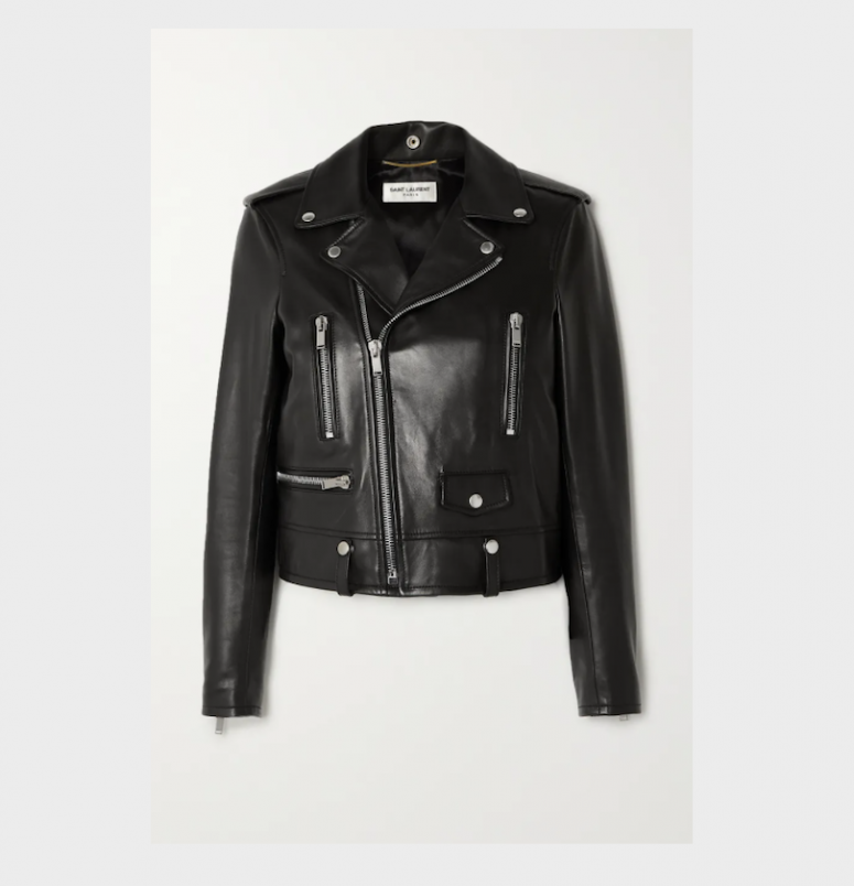 拉鏈飾皮革外套 Saint Laurent 拉鏈飾皮革外套 Saint Laurent