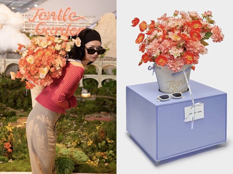 除了限定店,大熱的「Jentle Garden」眼鏡系列也以花束背包特別禮盒這個可愛趣味 除了限定店,大熱的「Jentle Garden」眼鏡系列也以花束背包特別禮盒這個可愛趣味