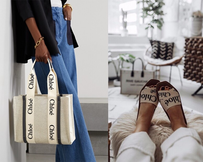 Chloé最近推出的Woody Tote Bag，以小清新氣息迷倒日韓女生們，讓這款並非主打款的手袋竟然一度賣斷市！如果你夠幸運能夠入手Chloé的帆布袋，不妨一同購買以下這款Chloé草編鞋，它們用上相同色系，低飽和度的色調超溫柔。這款草織鞋配Woody Tote Bag能提升造型感，讓人好感度大增！