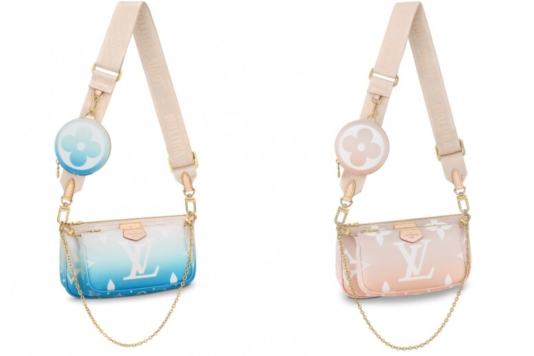 大受歡迎的熱賣款式Louis Vuitton Multi Pochette Accessoires也推出了漸變粉彩色。