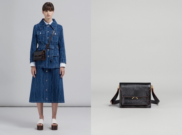 Marni Trunk Soft Bag內有三個隔層以及一個拉鏈位，容量不錯收納方便。（$11,000）