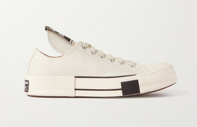 Rick Owens + Converse + DRKSHDW DRKSTAR OX 帆布白鞋 $1,220, available at net-a-porter.com