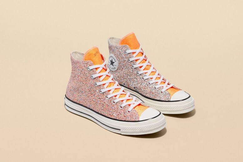 Glitter Chuck70橙色高筒珠片帆布鞋 $1,099