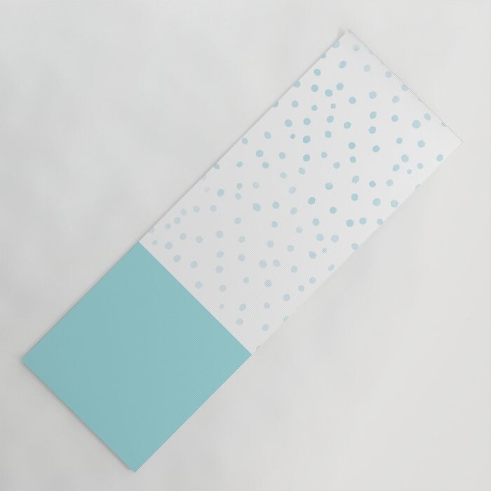 Modern Blue Watercolor Polka Dots Pattern 瑜伽墊